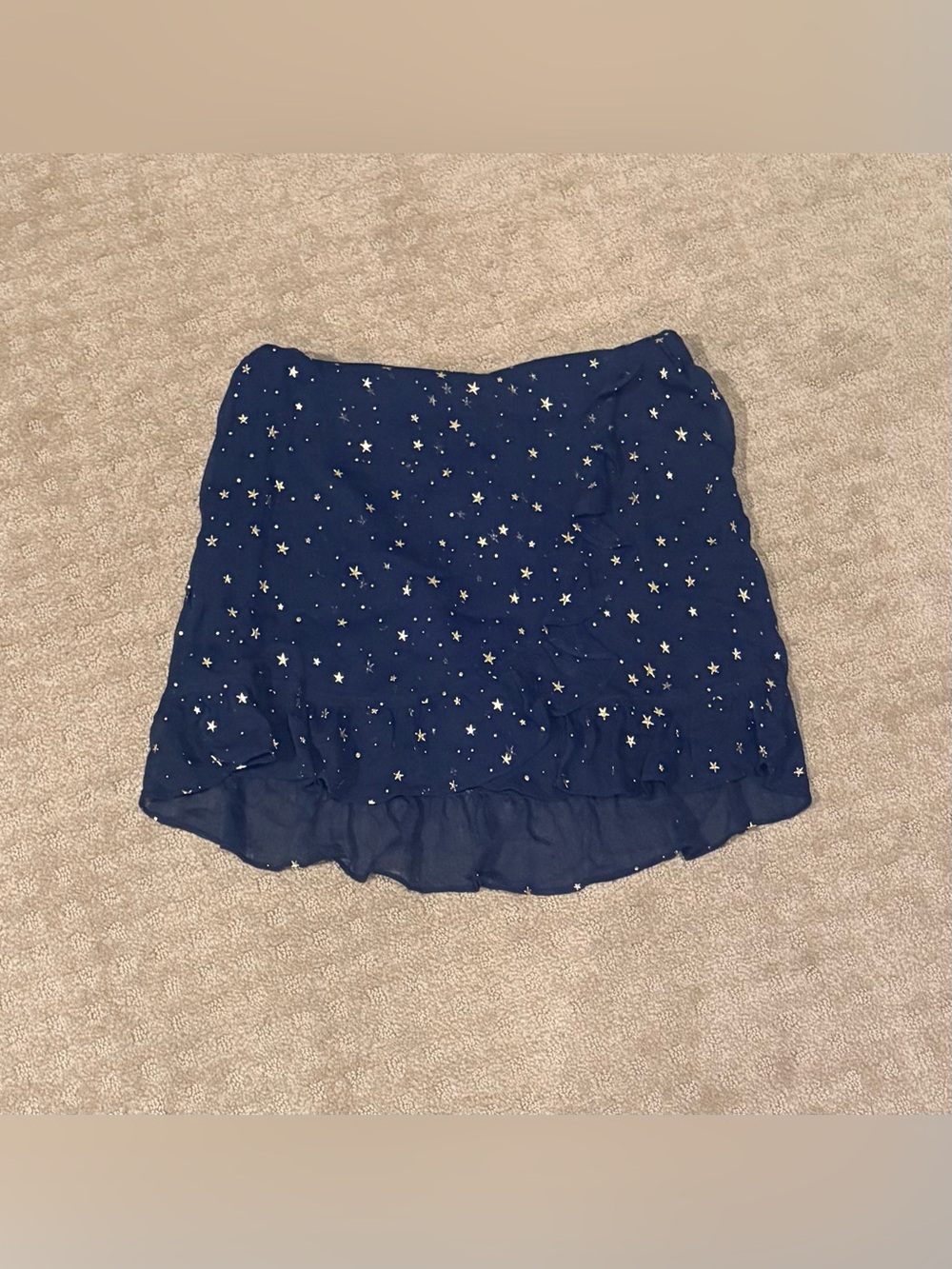 Brand New with Tags Wild Honey Navy Star Print Ruffle Hem Skirt